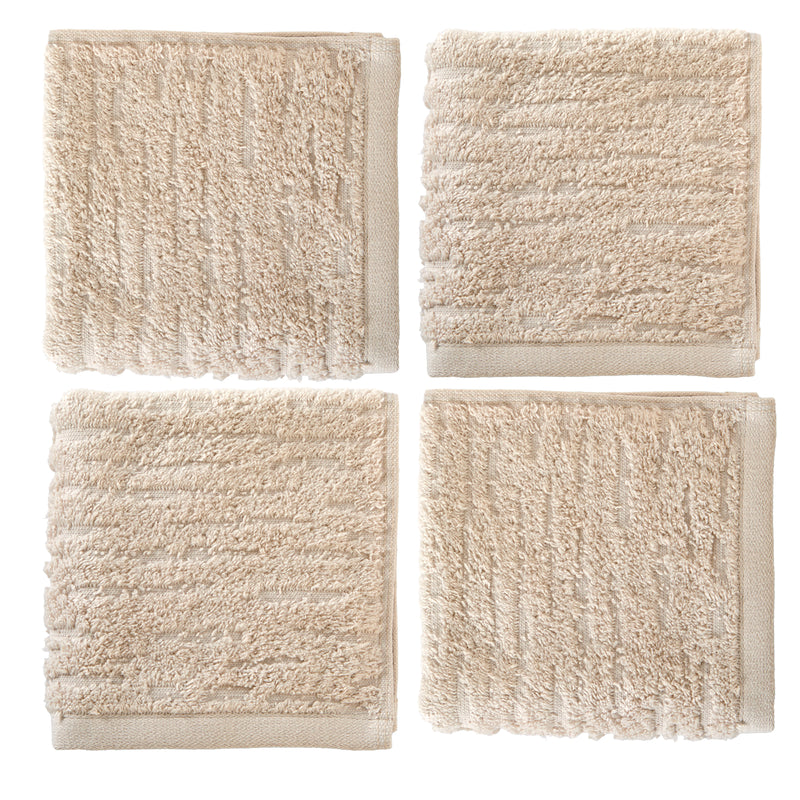 CloudSoft Cotton Luxury 4-Piece Washcloth Set, Oatmeal