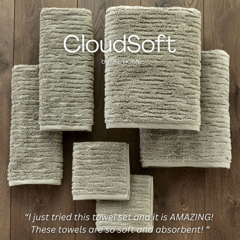 CloudSoft Cotton Luxury 2-Piece Hand Towel Set, Sage