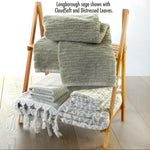 Longborough 4-Piece Turkish Cotton Washcloth Set, Sage