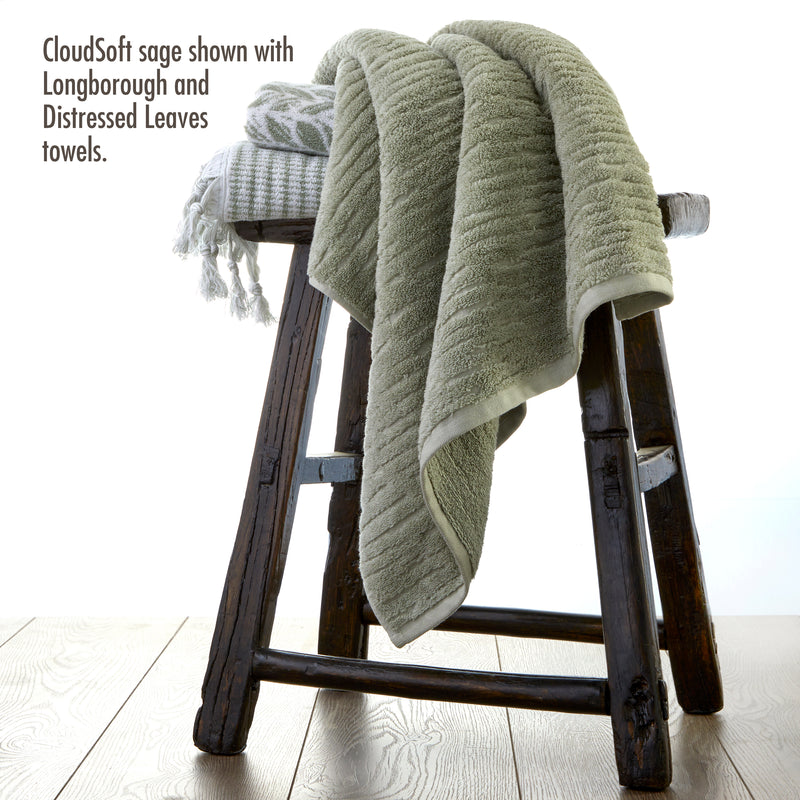 CloudSoft Cotton Luxury Bath Towel, Sage