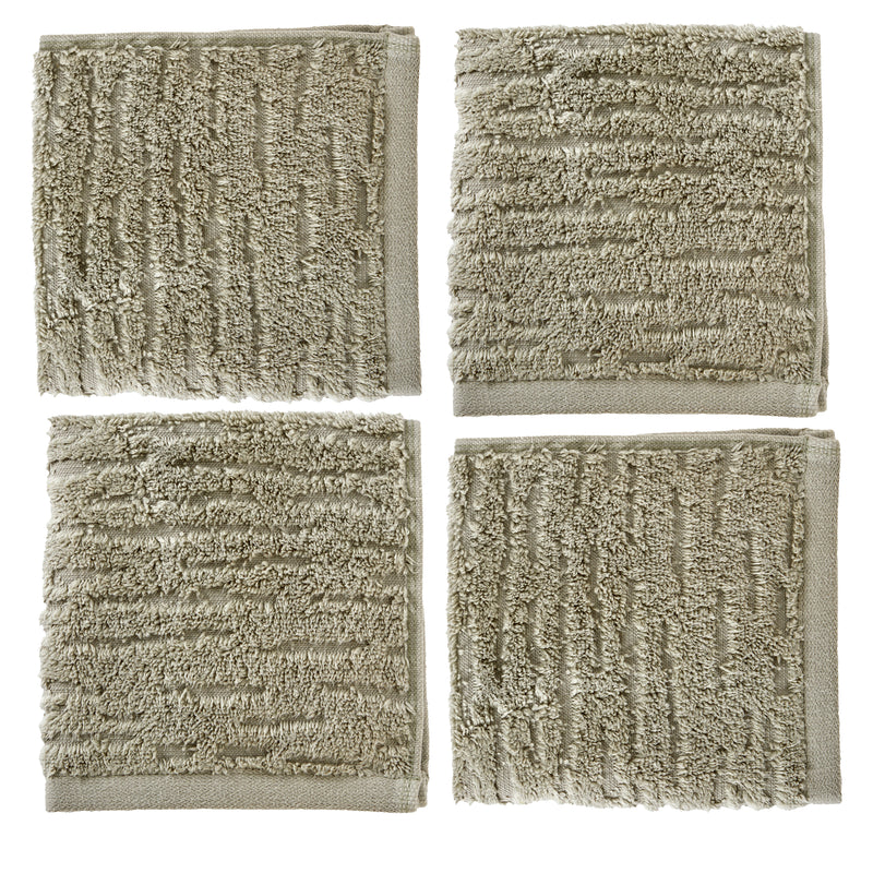 CloudSoft Cotton Luxury 4-Piece Washcloth Set, Sage