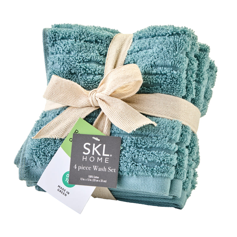 CloudSoft Cotton Luxury 4-Piece Washcloth Set, Teal