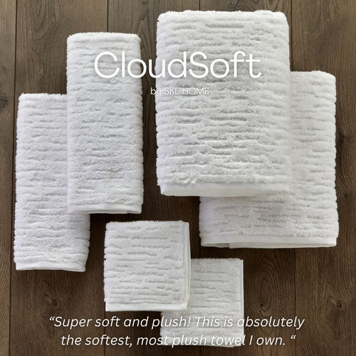 CloudSoft Cotton Luxury 6-Piece Towel Set, White