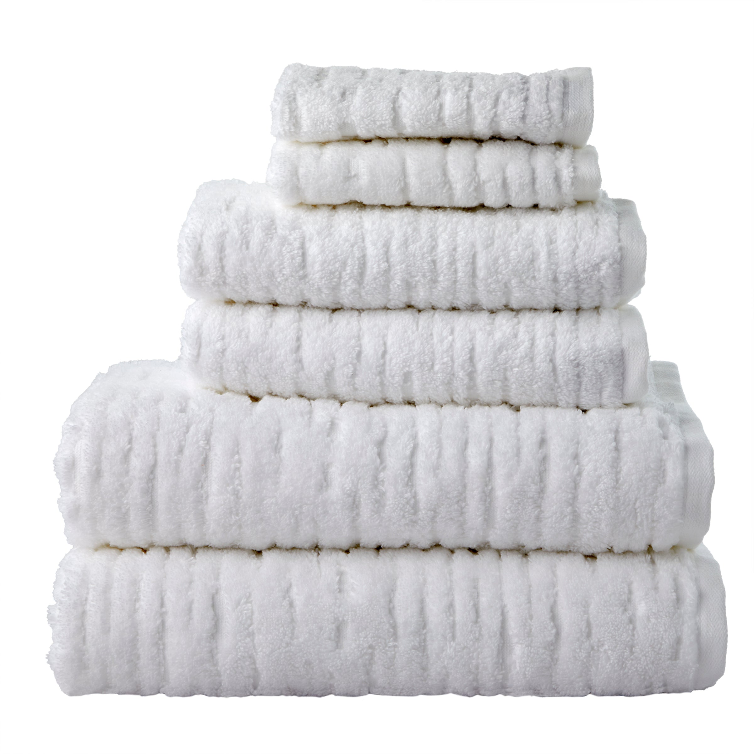 CloudSoft Cotton Luxury 6-Piece Towel Set, White