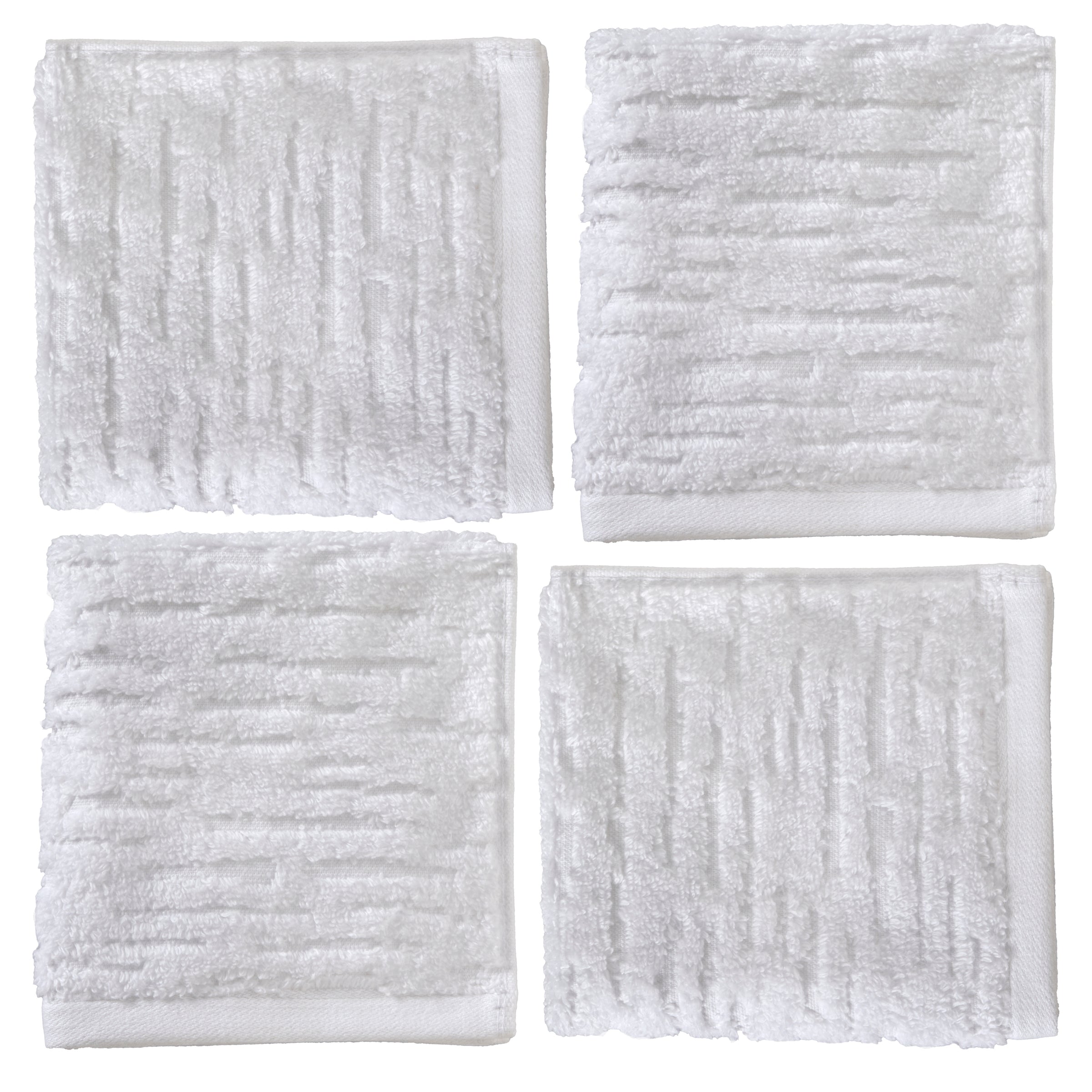 CloudSoft Cotton Luxury 4-Piece Washcloth Set, White