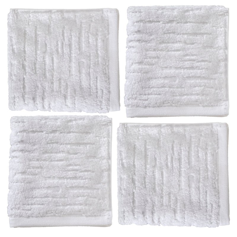 CloudSoft Cotton Luxury 4-Piece Washcloth Set, White