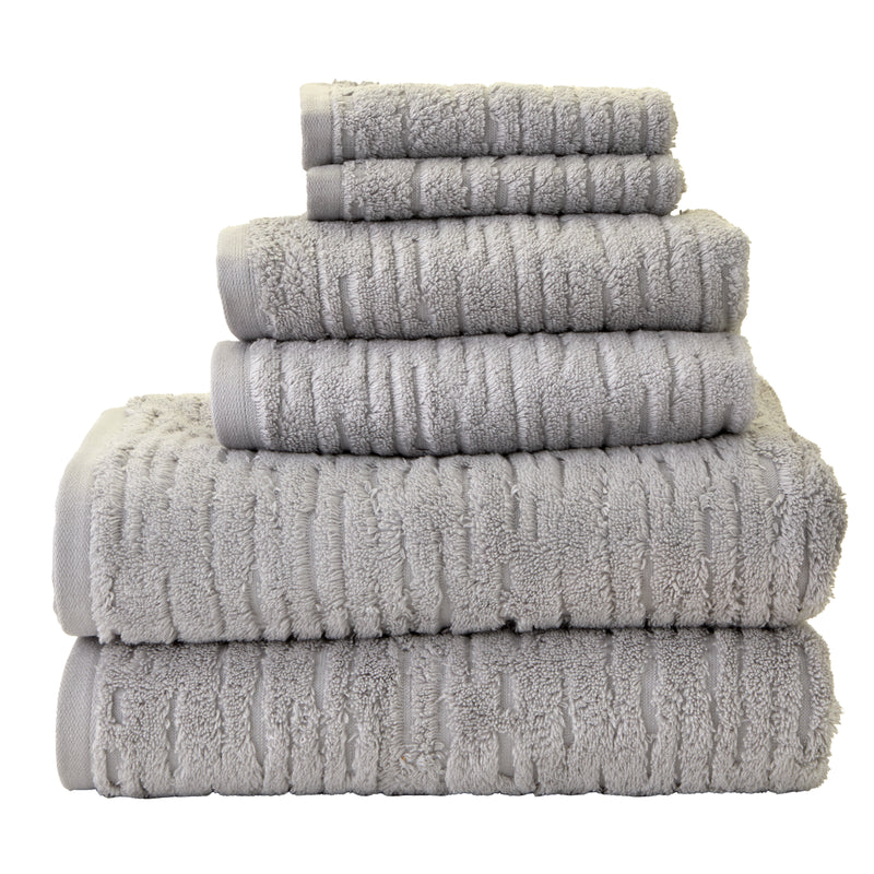 CloudSoft Cotton Luxury 6-Piece Towel Set, Gray