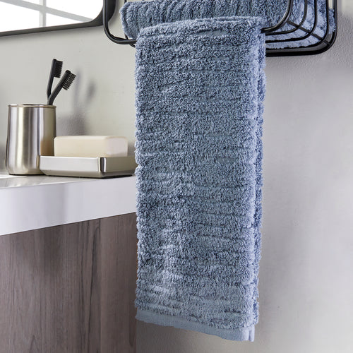 CloudSoft Cotton Luxury 2-Piece Hand Towel Set, Smoke Blue