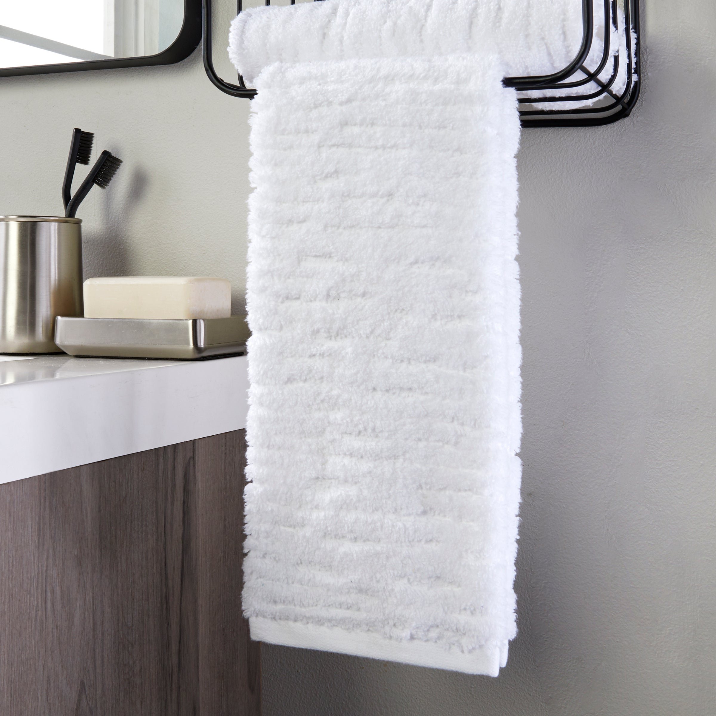 CloudSoft Cotton Luxury 6-Piece Towel Set, White