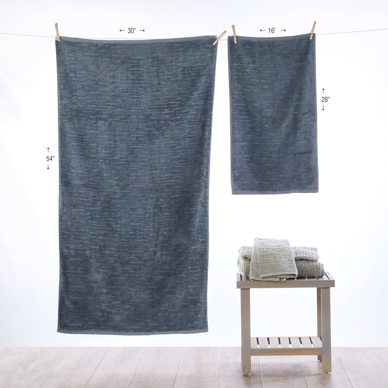 CloudSoft Cotton Luxury Bath Towel, Smoke Blue