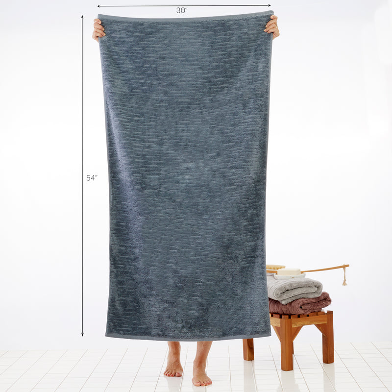 CloudSoft Cotton Luxury Bath Towel, Smoke Blue