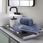 CloudSoft Cotton Luxury 4-Piece Washcloth Set, Smoke Blue