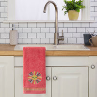 Colorful Sun 2-Piece Hand Towel Set, Coral