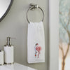 Cool Flamingo 3D Appliqué  2-Piece Hand Towel Set, White