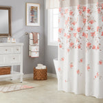 Coral Garden Floral Shower Curtain, Coral