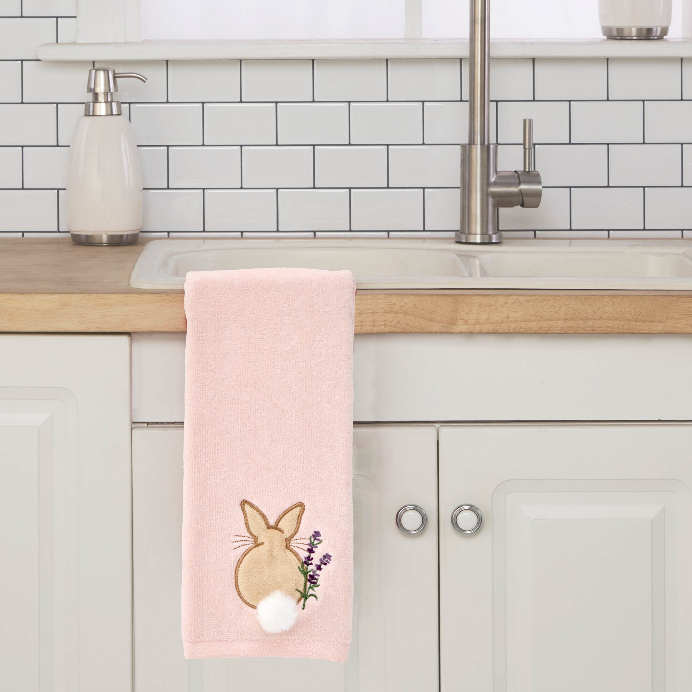 Cotton Tail 2-Piece Hand Towel Set, Pink