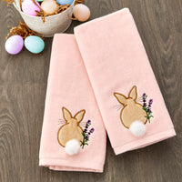 Cotton Tail 2-Piece Hand Towel Set, Pink