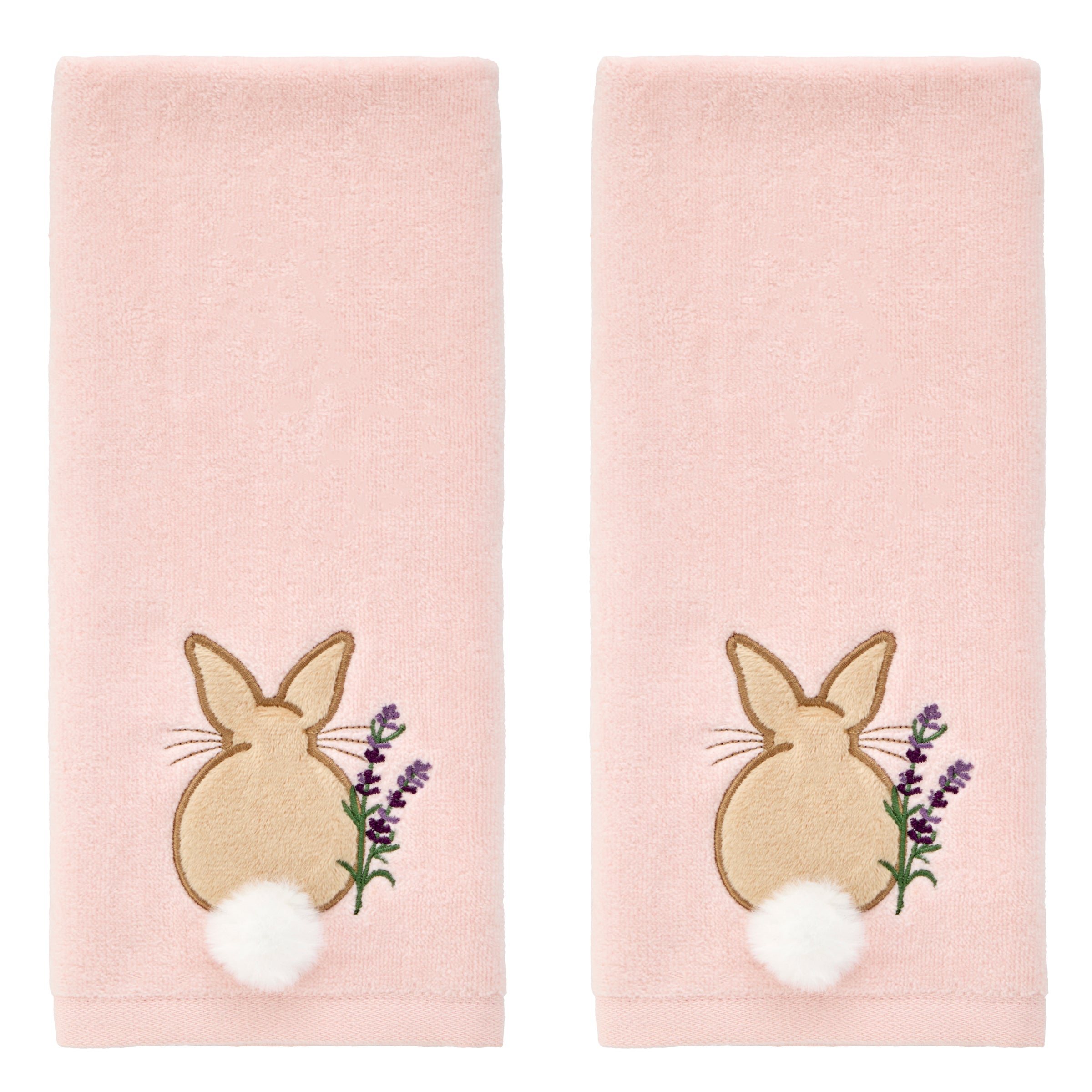 Cotton Tail 2-Piece Hand Towel Set, Pink