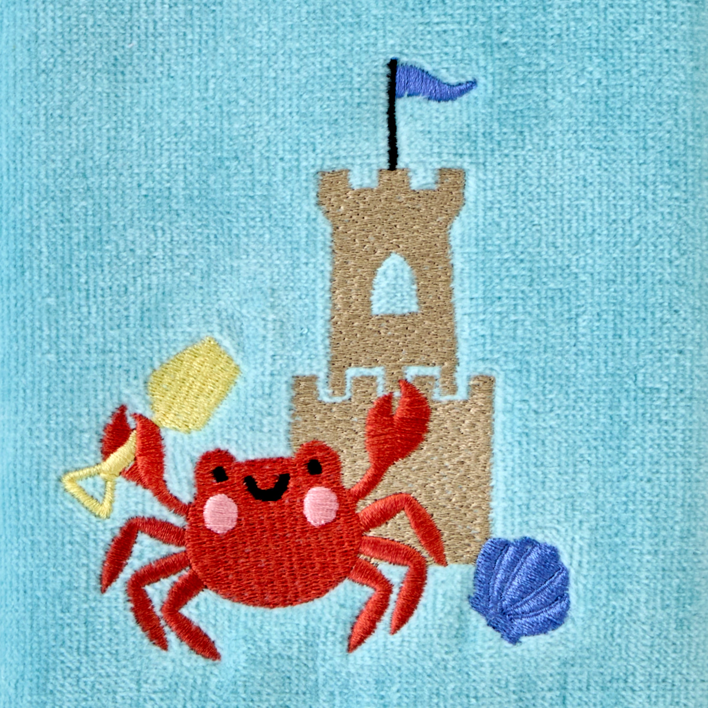 Crabby Castle 2-Piece Hand Towel Set, Aqua