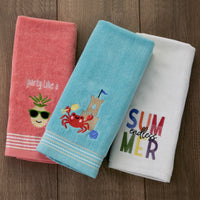 Crabby Castle 2-Piece Hand Towel Set, Aqua