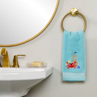 Crabby Castle 2-Piece Hand Towel Set, Aqua