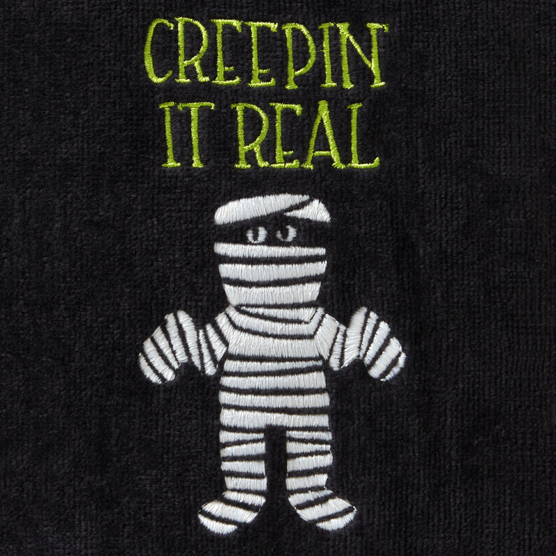 Creepin Real 2-Piece Glow-In-The-Dark Hand Towel Set, Black