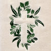 Cross With Greenery 2-Piece Hand Towel Set, Natural