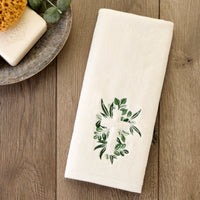 Cross With Greenery 2-Piece Hand Towel Set, Natural