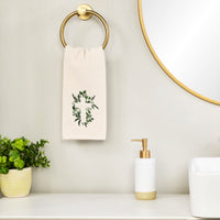 Cross With Greenery 2-Piece Hand Towel Set, Natural