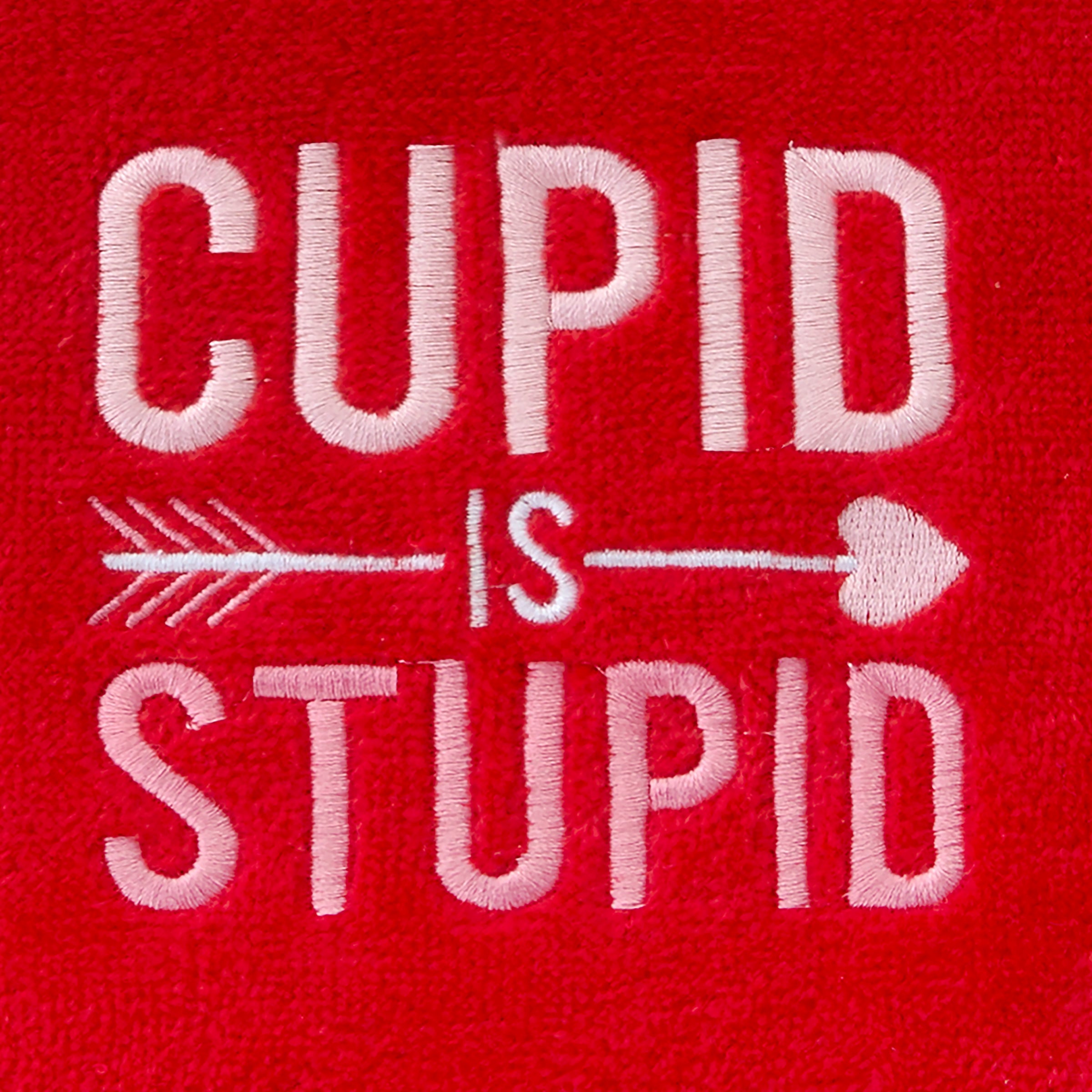 Cupid Is Stupid 2-Piece Hand Towel Set, Red