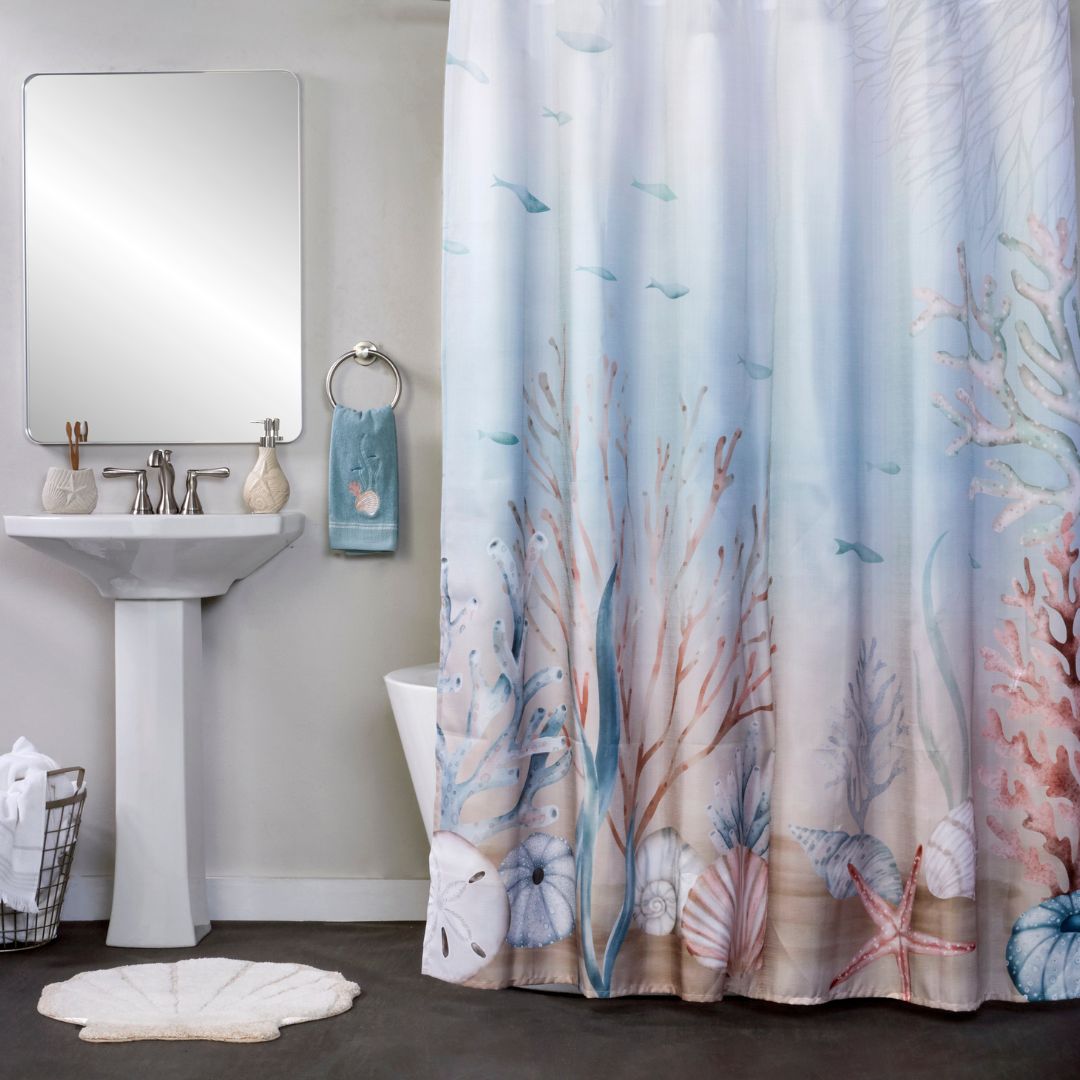 Curacao Fabric Shower Curtain, Multi