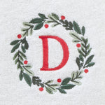 Wreath Monogram “D” 2-Piece Hand Towel Set, White