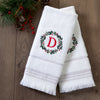 Wreath Monogram “D” 2-Piece Hand Towel Set, White