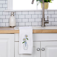 Daisies in Vase 2-Piece Hand Towel Set, White