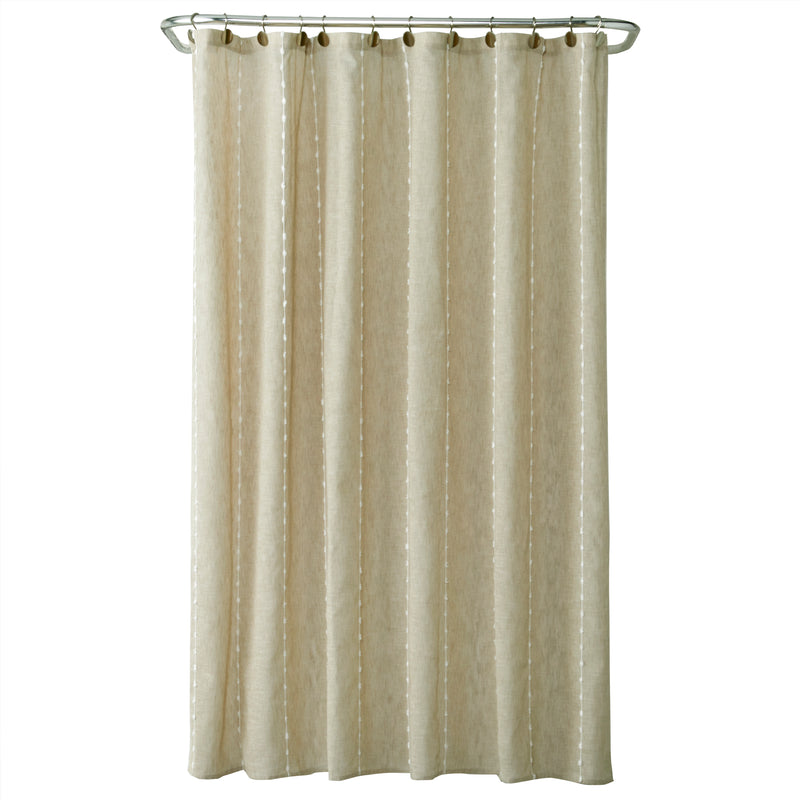 Davidson Stripe Fabric Shower Curtain, Natural