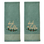 Deck The Halls 2-Piece Hand Towel Set, Sage