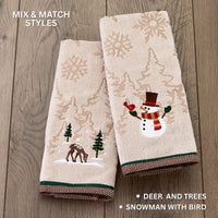 Deer And Trees 2-Piece Hand Towel Set, Wheat