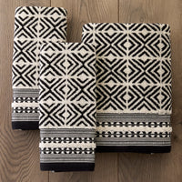 Diamond Grid Jacquard Bath Towel, Black