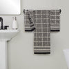 Diamond Grid Jacquard 2-Piece Hand Towel Set, Black