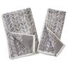 Distressed Leaves 2-Piece Turkish Cotton Hand Towel Set, Gray