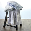 Distressed Leaves Turkish Cotton Bath Towel, Denim