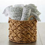 Distressed Leaves Turkish Cotton Bath Towel, Sage