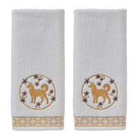 Vern Yip by SKL Home, Zodiac Dog 2-Piece Hand Towel Set, White