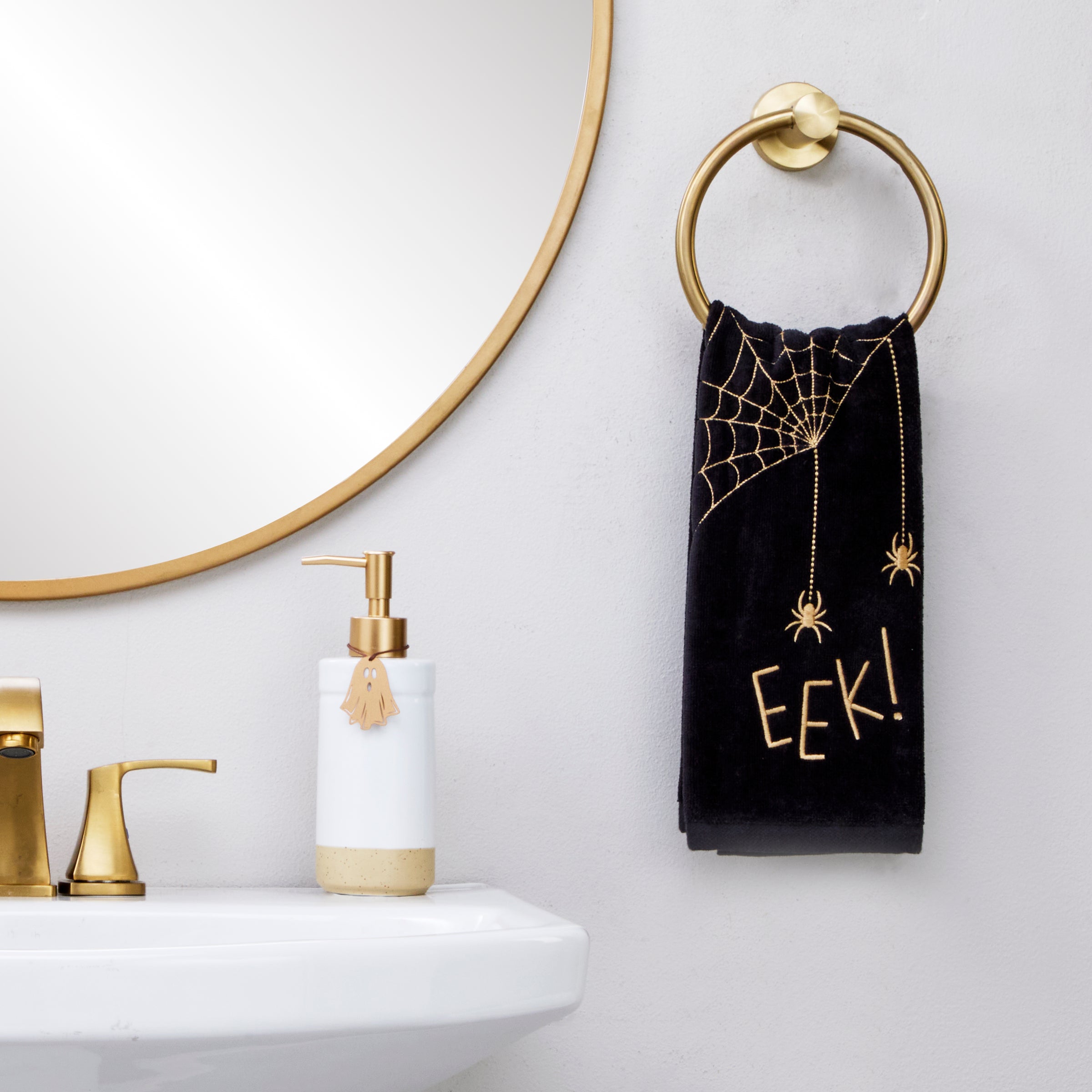Eek 2-Piece Hand Towel Set, Black
