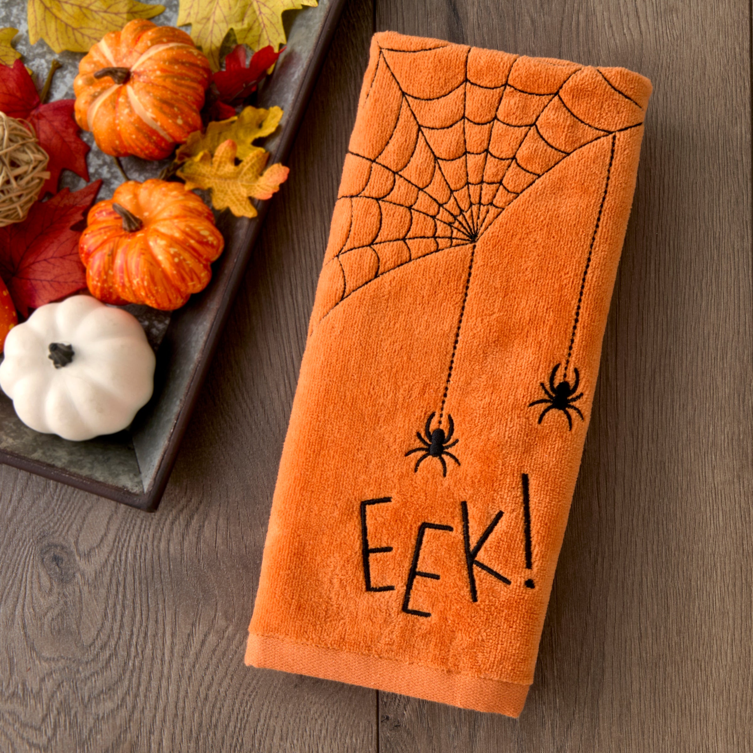 Eek 2-Piece Hand Towel Set, Orange)
