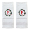 Wreath Monogram “E" 2-Piece Hand Towel Set, White