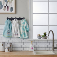 Bunny Jacquard 2-Piece Hand Towel Set, Aqua