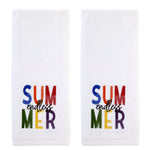 Endless Summer 2-Piece Hand Towel Set, White