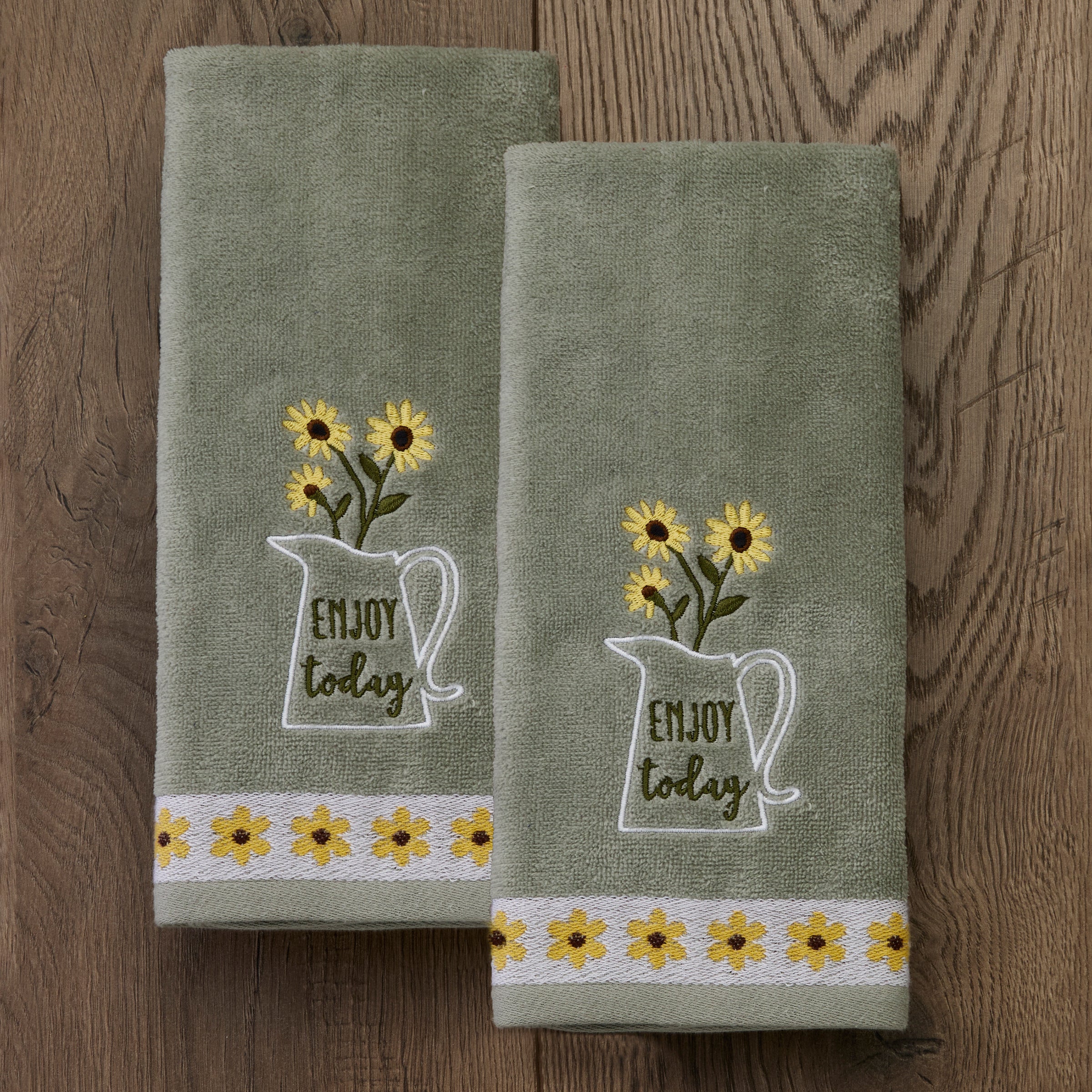Enjoy 2-Piece Hand Towel Set, Gray