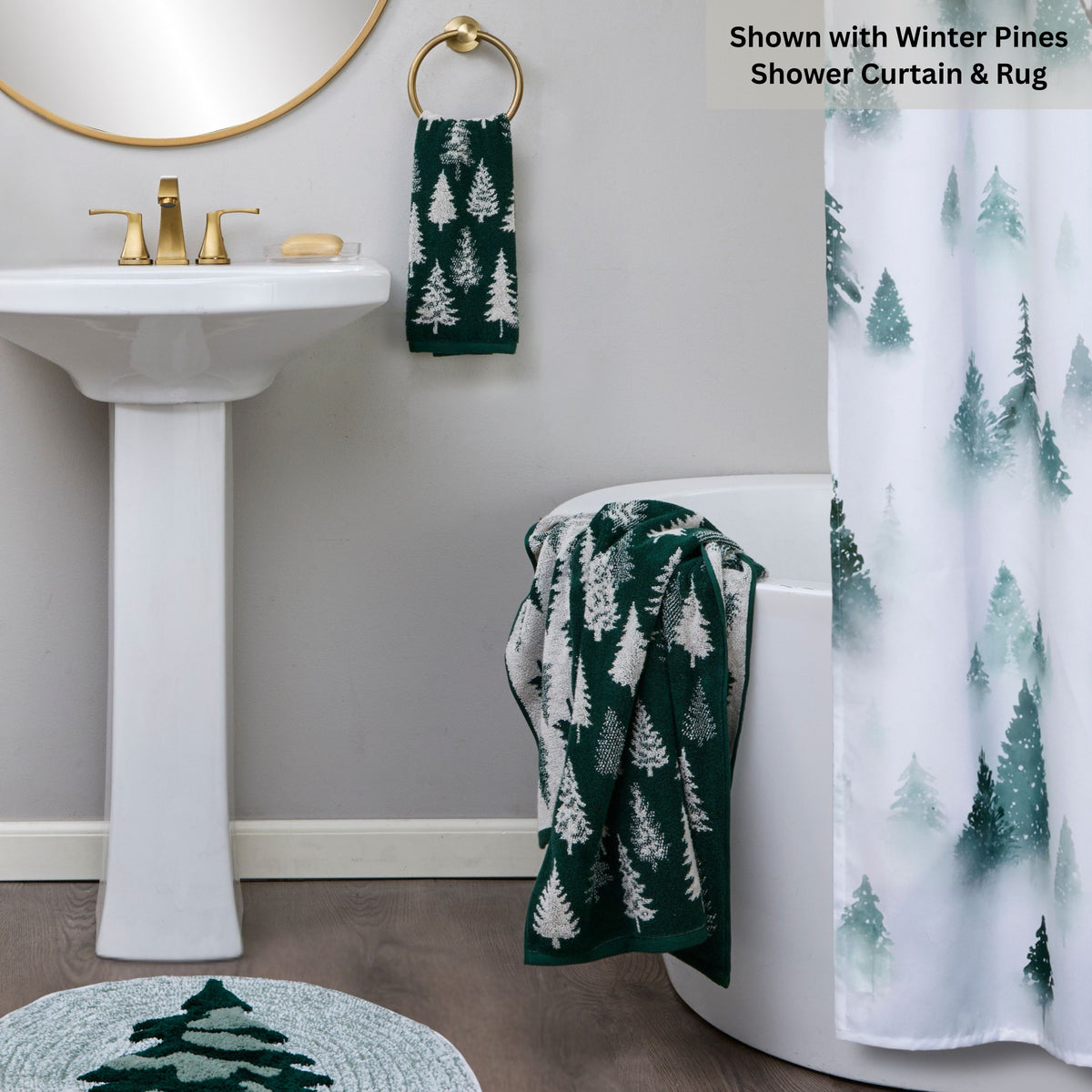 Evergreen Trees Bath Towel, Evergreen